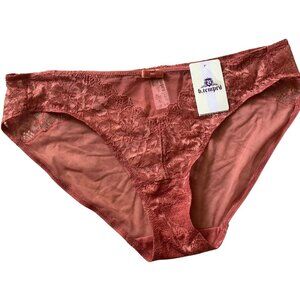 NWT Rust Color Lace& Sheer Mesh B.Tempted Panties
